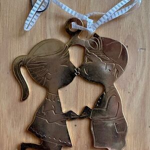 Vintage Metal Holiday Ornaments Set